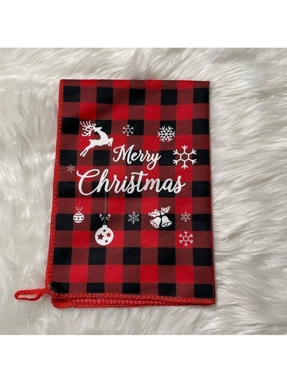 Kitchen Towels Christmas Red White Black Set of 2 - Picture 4 of 6
